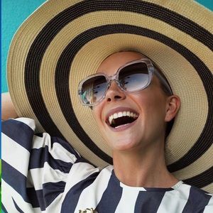 J. Crew Straw two tone beach hat